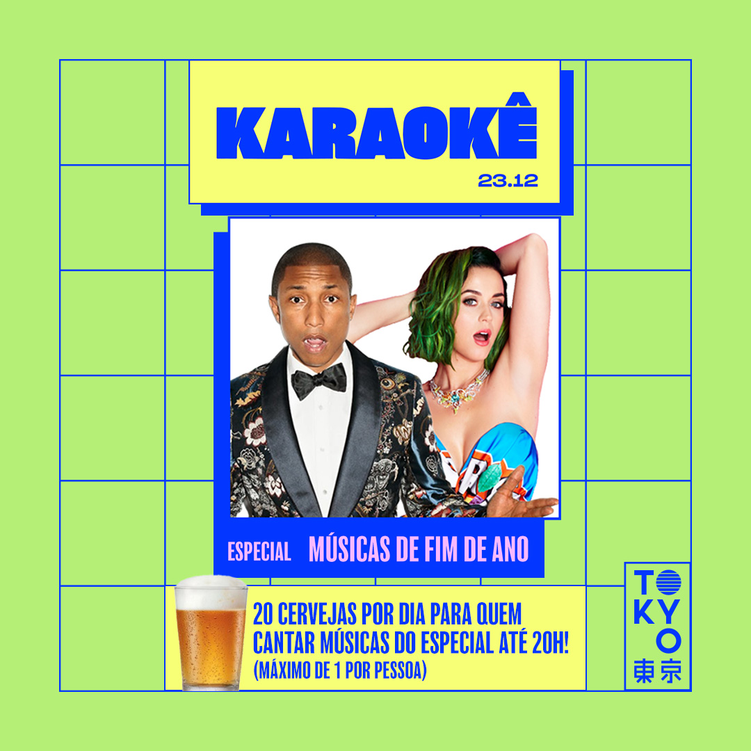 Karaokê Happy-Hour do Tokyo 東 京 Especial Fim de Ano  [Vip até 19h]