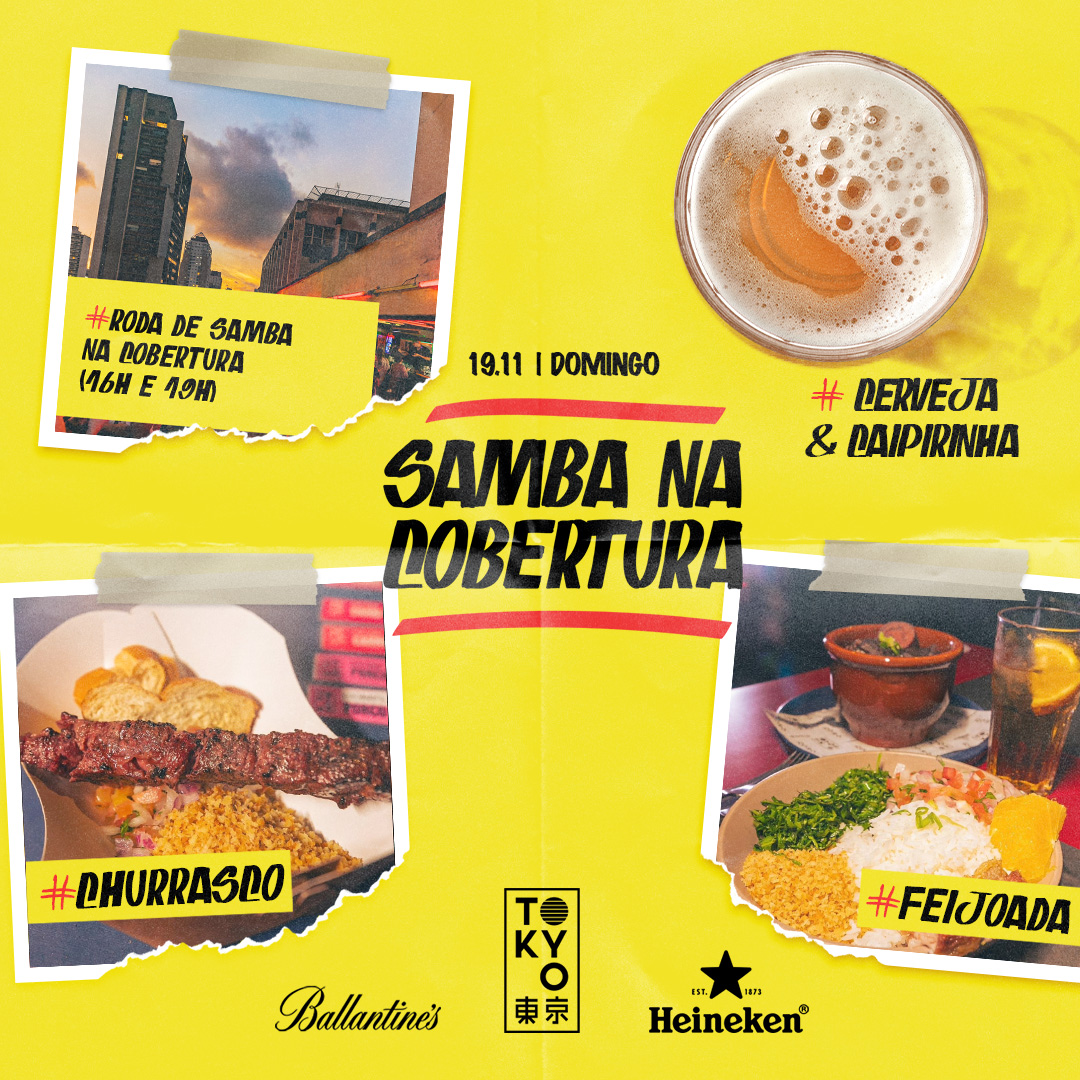 Samba na Cobertura no Rooftop do Tokyo 東 京 Domingo (19.11 – Véspera de Feriado)