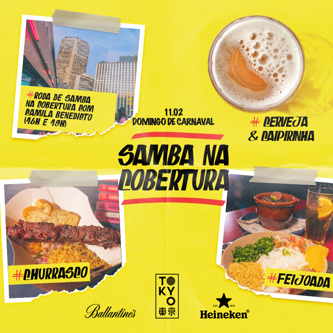 Samba na Cobertura no Rooftop do Tokyo 東 京 Domingo (11.02 – Véspera de Feriado)