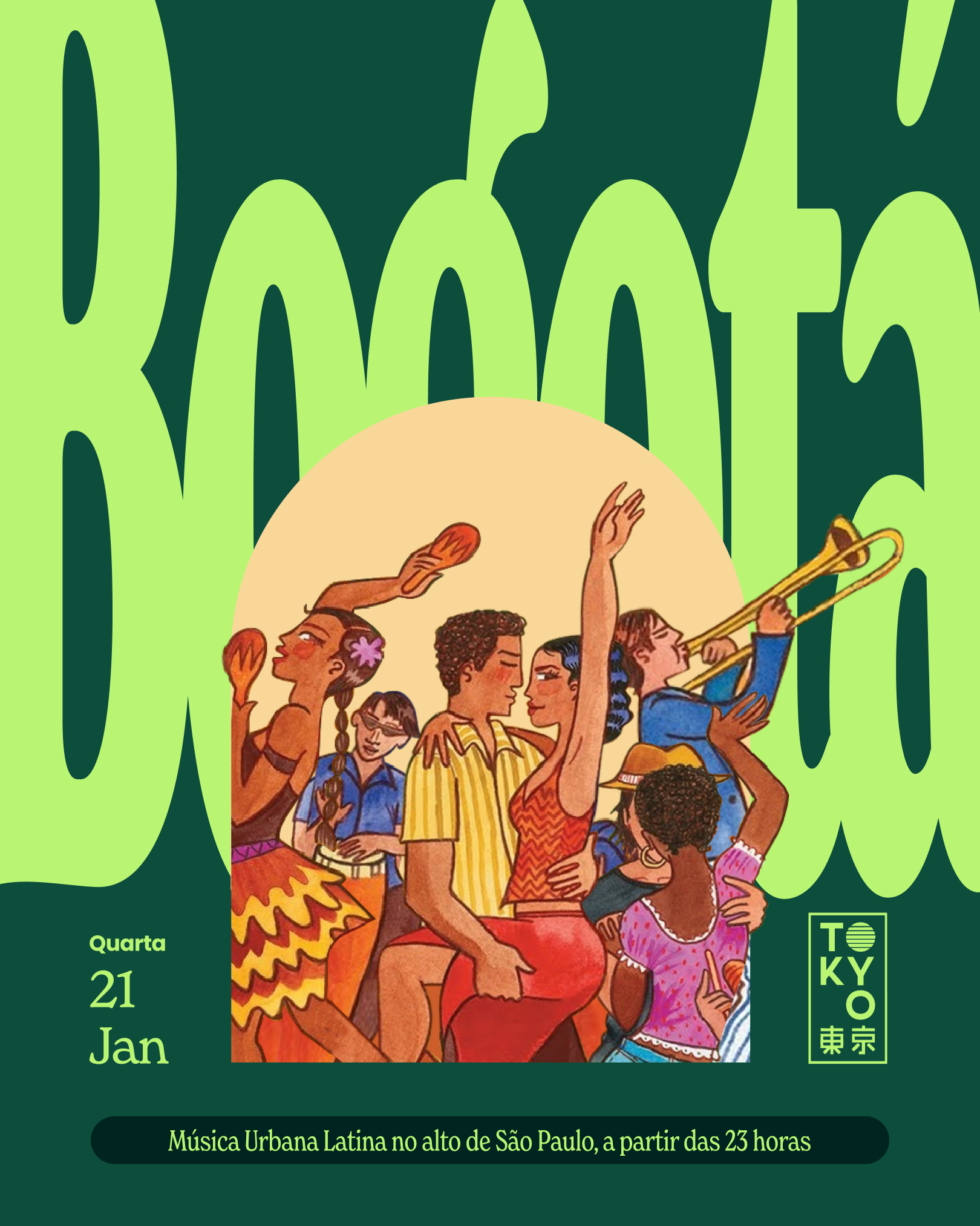 Bogotá: Un Baile Latino na Cobertura do Tokyo 東 京 (21.01)