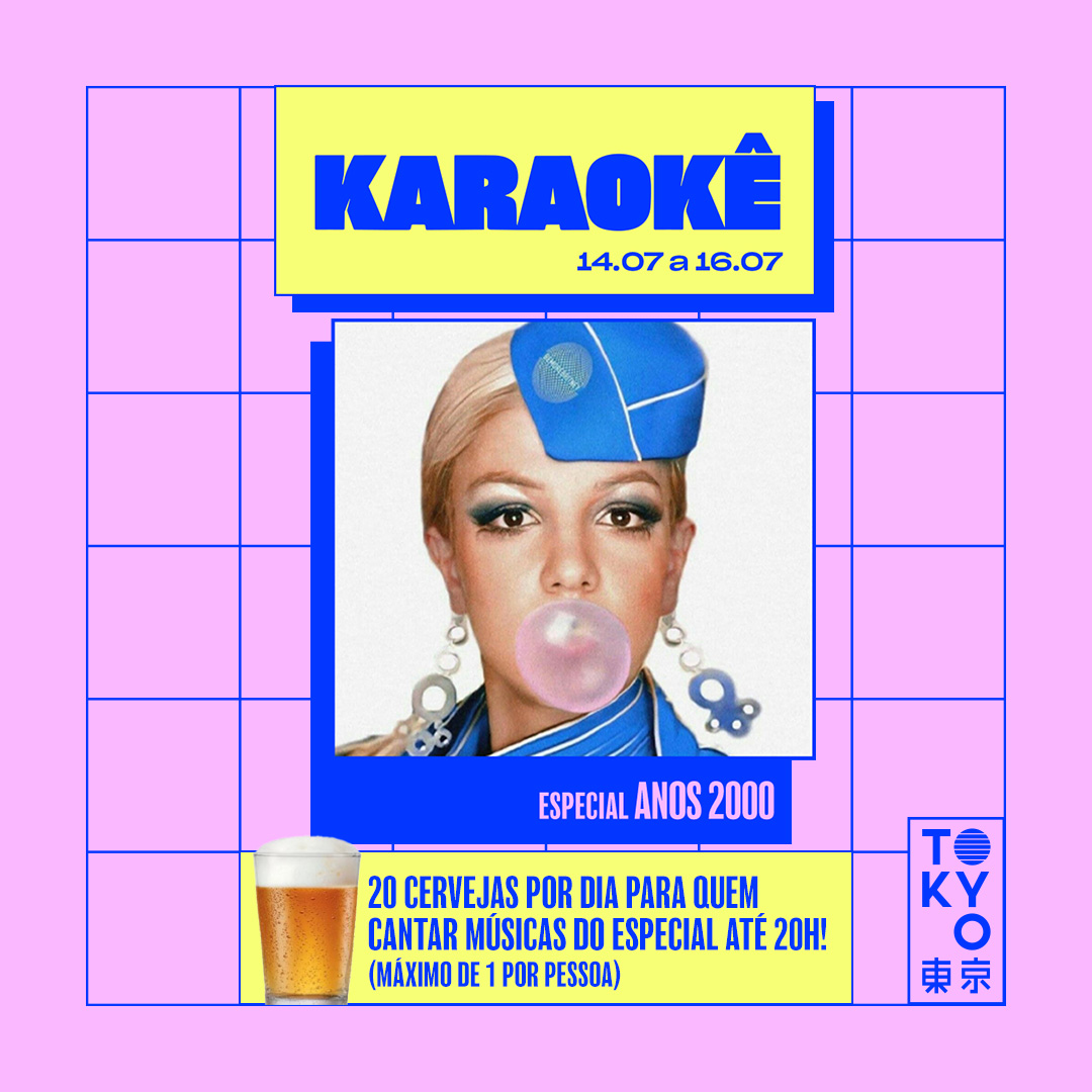 Karaokê Happy-Hour do Tokyo 東 京 Especial Anos 2000 [Vip até 19h]