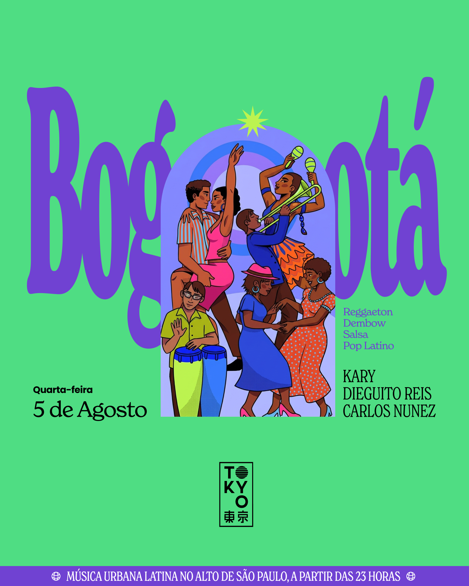 Bogotá: Un Baile Latino na Cobertura do Tokyo 東 京 (05.08)