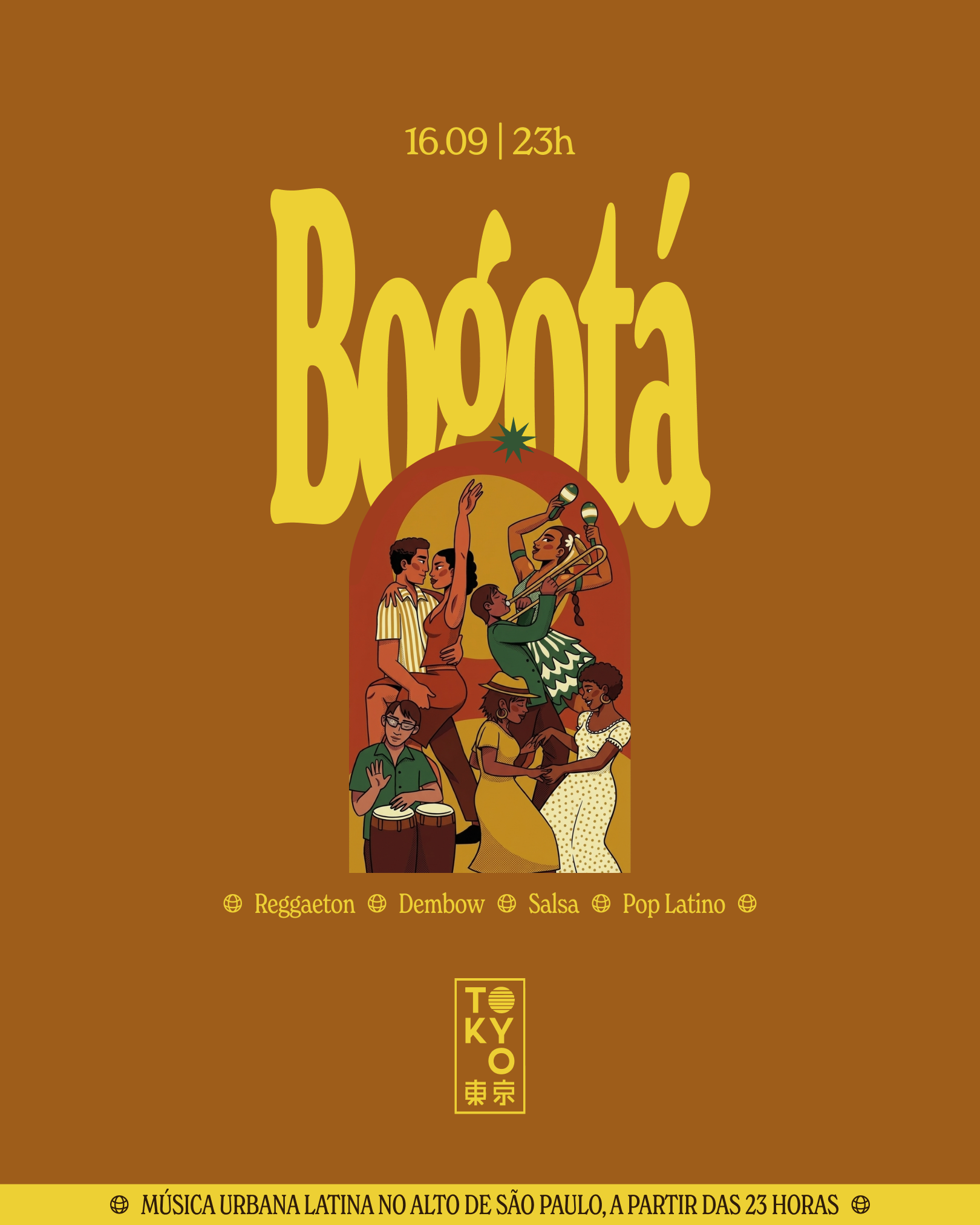 Bogotá: Un Baile Latino na Cobertura do Tokyo 東 京 (16.09)