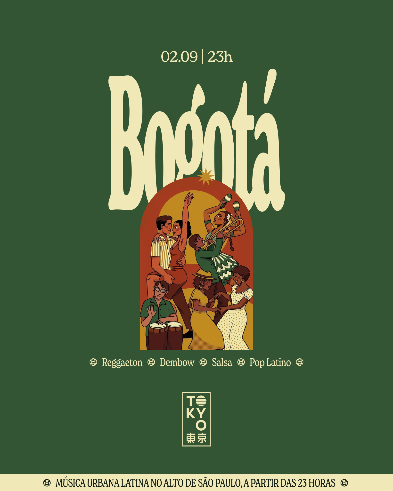 Bogotá: Un Baile Latino na Cobertura do Tokyo 東 京 (02.09)