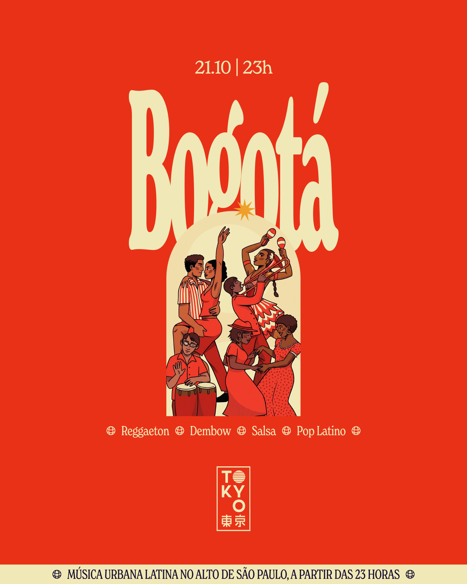 Bogotá: Un Baile Latino na Cobertura do Tokyo 東 京 (21.10)